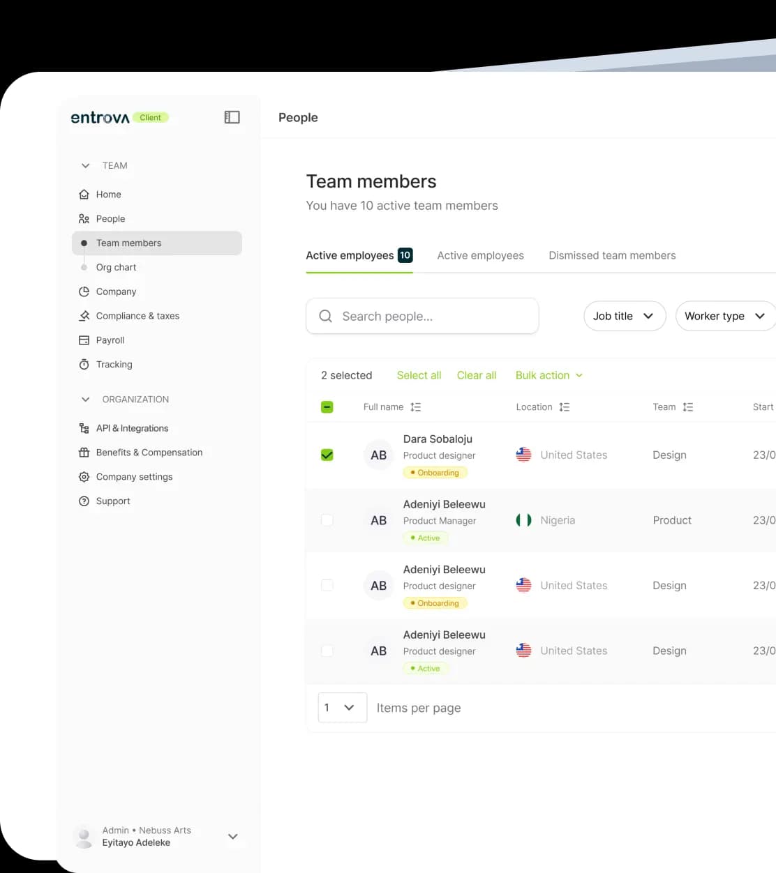Team Dashboard